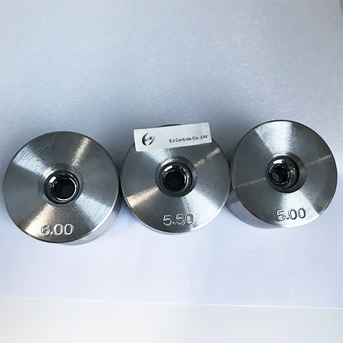 TC drawing dies for gold and silver with hole size 5.0mm, 5.5mm, 6.0mm.