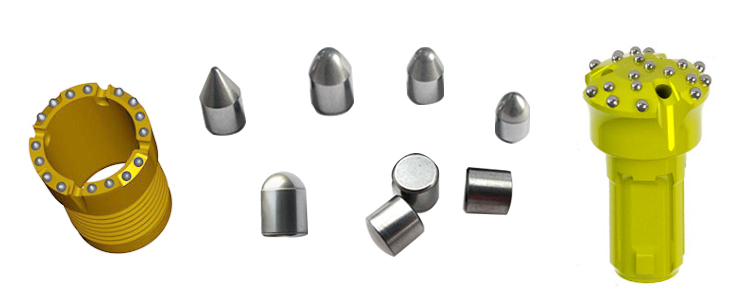 Tungsten carbide inserts for rotary percussion drills